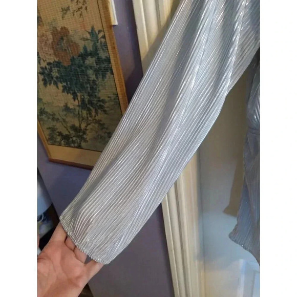 Jolie And Joy Top Silver Metalic Thread Elastic Waist Sz 2X - Picture 4 of 10